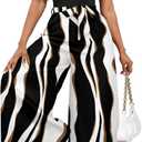 Bdwinz Women Casual Loose Summer Jumpsuit One Piece Print Outfits Sleeveless Wide Leg Pants Romper (X-Large, 29-black Stripe)