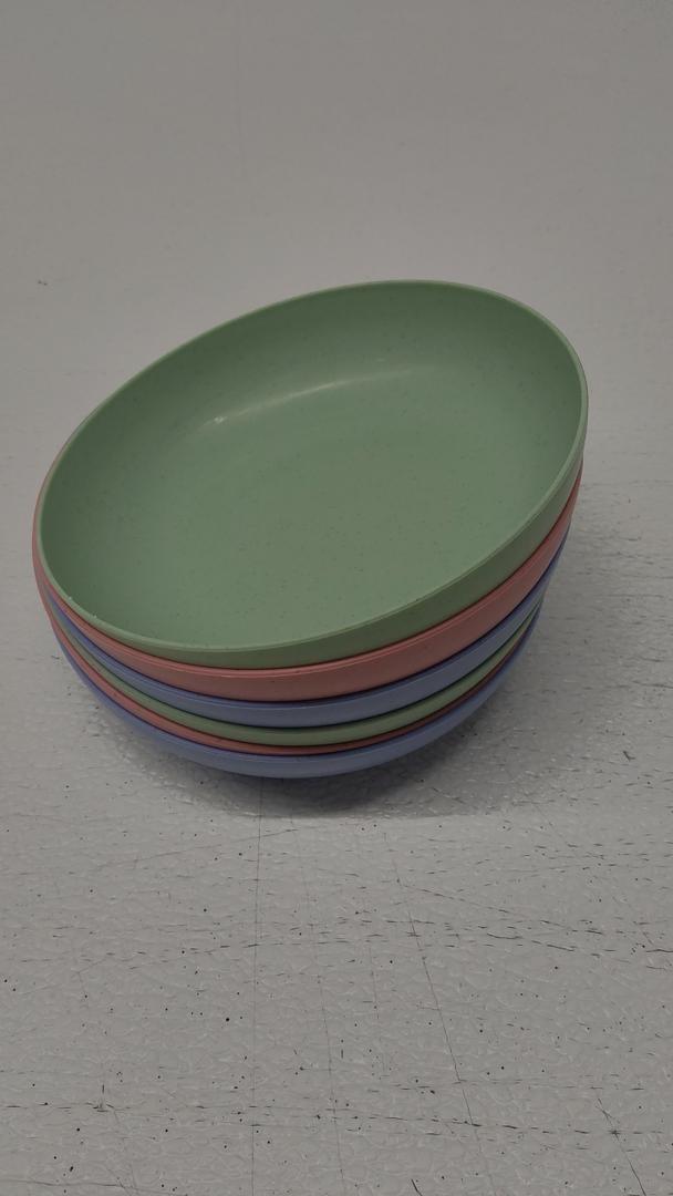6 PACK 6 Inches Lightweight Mini Wheat Straw Plates Reusable Plate Set