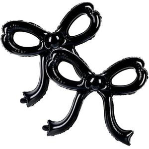 1 Pcs Black Bow Balloons Coquette Birthday Bachelorette Party Decorations Giant Bows Themed Foil Balloon for Girls Women Baby Shower Bridal Shower Wedding Engagement Decor Supplies Favors