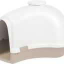 IRIS USA Igloo Dog House, White/Beige, Small and Medium Dogs and Cats, Indoor/Outdoor