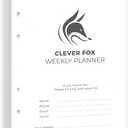 Clever Fox Weekly Planner Binder Refills  12-Month Planner Page Refill Set - Planner for Time Management & Weekly Tasks  Work & Life Organizer with To Do List  Undated A5 Pages (Pearl White)