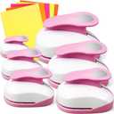 Chengu 5 Pcs Circle Punch Set 3in/2in/1.5in/1in/0.6in/0.3in Scrapbook Hole Punchers Crafting with 10 Sticker Paper Round Cutter Scrapbook for Office Supplies DIY Albums Photos (Pink)