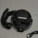 Misting Stroller Fan, 6000mAh Battery Operated Portable Fan with Light & 360 Pivoting, Personal Fans with Flexible Tripod for Baby, Office, Travel,Treadmill,Outdoors (Black)