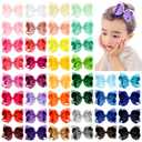 40PCS 4.5 Inch Hair Bows for Girls Grosgrain Ribbon Toddler Hair Accessories with Alligator Clips for Toddlers Baby Girls Kids