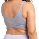 Fruit of The Loom Women's Tank Tops (S-6XL), Comfort Bra-Cotton Stretch-2 Pack Silver Heather/White, Small