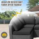 14 Pcs Patio Cushion Covers Replacement Outdoor Couch Cushions Covers Splashproof Sofa Slipcovers Set with Zippers,Patio Furniture Protector, Couch 3 Sizes, Covers Only (Black)