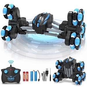 Iappadore Remote Control Car, RC Transform Stunt Car 360° Flips Rotating, Drift, 90° Upright Driving RC Stunt Truck with Headlight All Terrain Toys for Ages 5-12 Kids Gifts