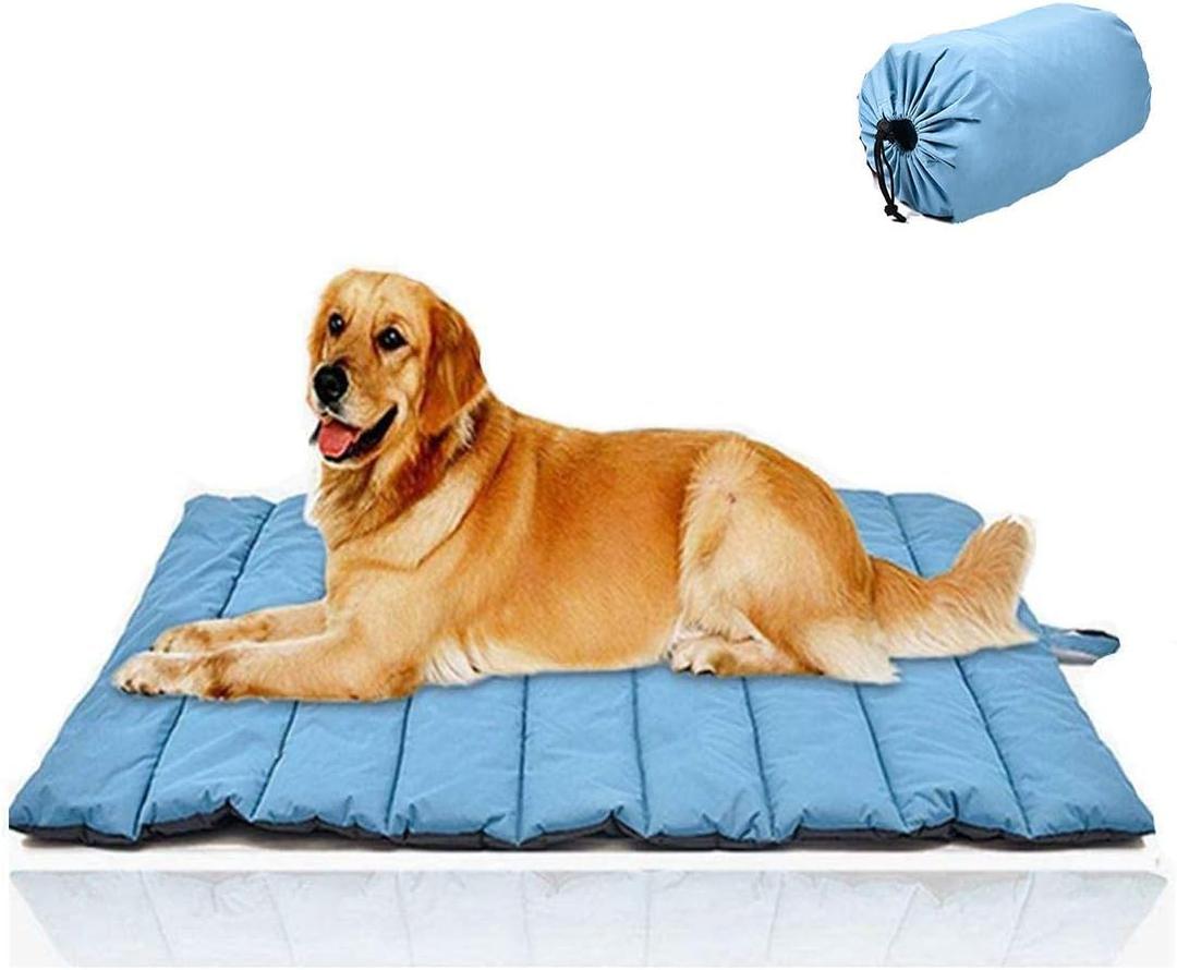 Outdoor Dog Bed, Waterproof, Washable, Large Size, Durable, Water Resistant, Portable and Camping Travel Pet Mat (Blue)
