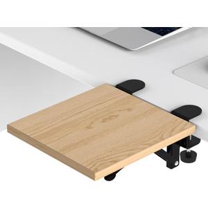 WITPOCE OUGIC Ergonomic Desk Extension Tray, 9.5 x 9.1 Inch Desk Extension Tray, Punch-Free Clamp Foldable Keyboard Drawer Tray Wrist Rest Computer Elbow Support (24cm*23cm, Maple)