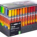 MOLOTOW 74-Color One4All 1.5 & 4mm Twin-Tip Acrylic Pump Marker Complete Set, 74 Markers, 1 Set