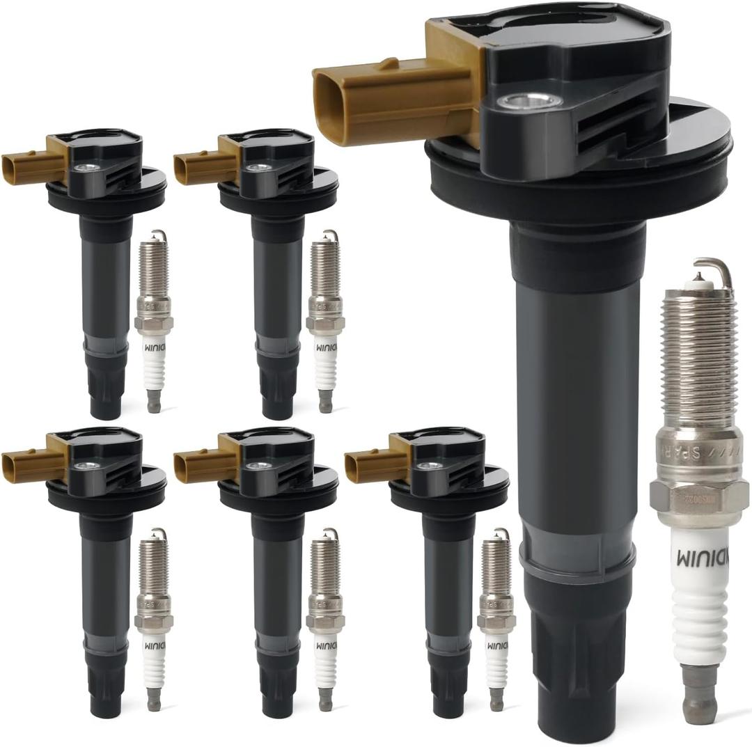 Set of 6 Ignition Coil Packs & Iridium Spark Plugs Compatible with 3.5L V6 Turbo Ford F150 Expedition Explorer Flex Taurus Transit 150 250 350 HD, Lincoln MKS MKT Navigator Replace UF646 DG549 SP534