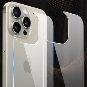 2 Pack Back Screen Protector for iPhone 15 Pro, Back Tempered Glass Protector, Anti-Scratch for iPhone 15 Pro [6.1 inch]