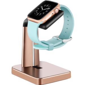 WITHit Smart Watch Stand Compatible with Apple Watch, Gold  Watch Docking Station Fits All Models/Sizes/Cases  Practical and Convenient Watch Charging Station, Protects from Spills/Scratches