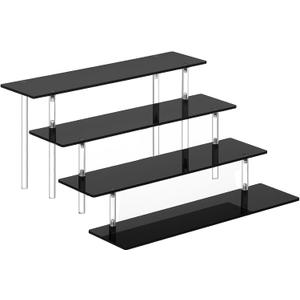 HENABLE 4 Tier Perfume Organizer Stand, Acrylic Risers Display Stands, Display Risers, Perfume Shelf Dessert Display for Party, Figure Stand Funko POP Shelves, Black Cupcake Stand Holder