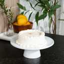 The Cake Stand 10 Inch Gloss Ceramic Pedestal Cake Stand, Modern Footed Dessert Stand for Cakes, Cupcakes, Cookies & More (Rose)