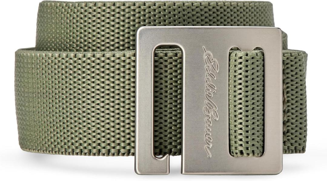 Eddie Bauer mens Backcountry Belt - Active Stretch Webbing With Metal Glide Buckle Belt (pack of 1)