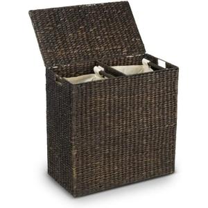  Laundry Hamper - Laundry Box Including 2-Piece Cotton Laundry Bag - 61 x 33 x 61 cm (L x W x H) - 120 Litres - Laundry Sorter - Premium Laundry Basket