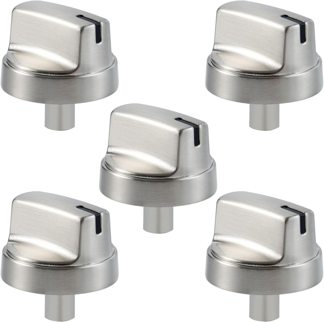 Allstare Stainless Steel WB03X29315 Stove knobs Replacement for GE Stove Parts Burner Knobs WB03X29629 GE Gas Range Parts Control Knobs JGP5030SLSS Stove Top Knobs 5 Pcs
