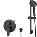 Gabrylly Shower System Black, Wall Mounted Slide Bar Shower Faucet Set Complete,High Pressure 10" Rain Shower Head with 5-Setting Handheld Shower,Shower Combo Set with Shower Valve