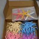 8 Pcs Mermaid Party Decorations Artificial Aquarium Coral Reef Decor Starfish Decor Under The Sea Centerpiece Realistic Ocean Party Plastic Fish Tank Decoration (Vivid Colors)