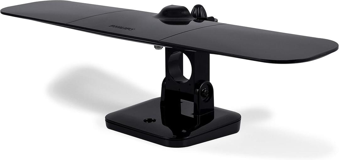 Philips Wing Mobile TV Antenna, Indoor Outdoor Attic Mount, Perfect for Tailgating and Camping, Long Range Antenna, Supports 4K 1080P VHF UHF, Compact Design, Smart TV Compatible, Black, SDV8412B/27