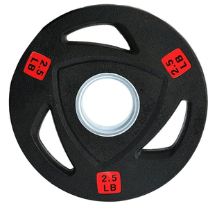 Fitvids Olympic Cast Iron 2-Inch Weight Plate for Strength Training & Weightlifting, Rubber Coate Style