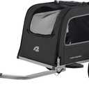 Retrospec Rover Hauler Pet Bike Trailer - Small & Medium Sized Dogs Bicycle Carrier - Foldable Frame with 16 Inch Wheels - Non-Slip Floor & Internal Leash - Black, One Size