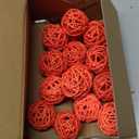Uxcell 15 Pcs Wicker Rattan Balls, 2inch Wood Decorative Balls Vase Fillers for Centerpiece Bowl Orbs Fillers Tree Wedding Home Decor, Orange