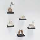 HAO Small Floating Shelf 6 inch Wall Mounted Mini Hanging Display Shelves for Living Room Bedroom Bathroom Set of 5 Black