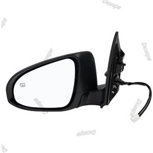 Driver Side Mirror Assembly Compatible with Toyota Corolla 2014-2019 Heated Power Adjustable Glass Replace 8794002F30, 8794002F31, TO1320294, 8794002943 Black (5Pin Left)