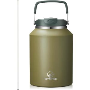 Gpeng 40 oz Tumbler with Handle, Water Bottles with Straw Lid, Insulated Stainless Steel Travel Mug Cup Holder Friendly, Keep Drinks Cold or Hot for 48+ Hours (50 Ounces)