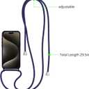 ZTOFERA for iPhone 17 Pro Max Case with Strap,Crossbody Phone Case with Adjustable Neck Shoulder Lanyard,Soft Silicone Shockproof Protective Phone Cover for iPhone 17 Pro Max 6.9 inch-Navy Blue