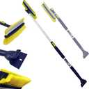 Michelin Snow Brush for Car Windshield - Snow and Ice Scraper with 4363" Extendable Handle, 13" Swivel Head with Squeegee, 5" Heavy Duty Ice Scraper for SUV, Truck, Van, Auto Cleaning