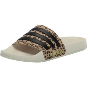 adidas Unisex Adult Adilette Shower Slip On Slides (9 Women/8 Men, Off White/Black/Magic Beige)