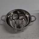 Peohud 304 Stainless Steel Hotpot Pot with Divider, 12 Inches Double-flavor Shabu Shabu Pot with Ladle and Slotted Spoon, Dual Sided Soup Cookware for Induction Cooktop Gas Stove