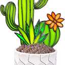 3 Combination Set, Succulent Painting Set, Colorful Shade, Juicy Greenery Decoration (No Pot), Suitable for Window sill Balcony, Kitchen, Desktop Decoration (Green Set)