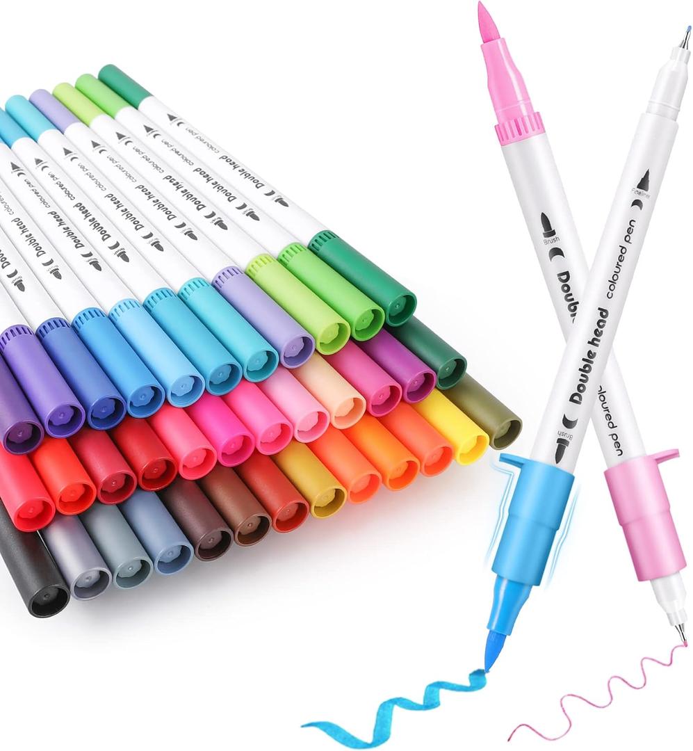 HQMaster Dual Tip Pens 36 Pack for Maker 3/Maker/Explore 3/Air 2/Air, 0.4mm & 1mm Color Pens Fine Point Pen Writing Drawing Accessories for Cutting Machine