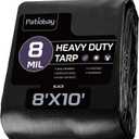 Tarp 8x10 Feet, 8 Mil Waterproof Tarps Heavy Duty with Grommets Every 23.6", Thick Plastic Tarp, UV Resistant Tear&Fade Resistant, Reinforced Edges for Outdoor Pool Camp Tent