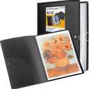 Nicpro 18"x24" Large Art Portfolio Folder, 30 Pockets Display 60 Pages Artist Portfolio Folder with Clear Plastic Sleeves, Presentation Storage Book for Kids & Artists Artwork Drawing, Painting, Black