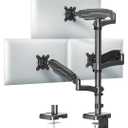 MOUNT PRO Triple Monitor Mount for Max 32" Computer Screen, Adjustable 3 Monitor Desk Mount, up to 19.8lbs Each, Three Display Arm with Tilt Swivel Rotation, VESA Mount 75x75/100x100mm