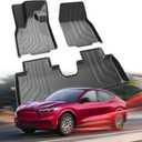 Car Floor Mats for Ford Mustang Mach E 2021-2025, All Weather Protection TPE Car Mats Custom Car Liners Accessories, Front & 2nd Row Floor Liners Set, Black
