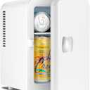 Antarctic Star 4L/6 Can Portable Compact Refrigerator for Bedroom,Car,Office & Dorm,Small Cooler for Food/Drinks/Skin Care,AC/DC,WHITE