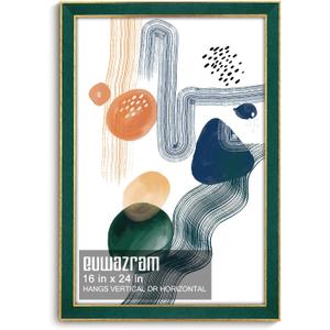 Suede 16x24 Frame - Single Frame, Christmas Christmas Elegant Green 16 x 24 Poster Frame, 16x24 Picture Frame for Artwork Puzzles Photos and Movie Posters