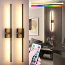 Battery Operated Wall Sconce Set Of 2, Wireless Wall light With Remote Control, 10000mAh Rechargeable Wall Sconce Up To 70 hrs Of Lighting Time, RGB Dimmable Wall Lamp For Bedroom Hallway, 360Rotate, One Size