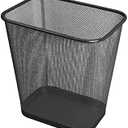 Ybmhome Steel Mesh Rectangular Open Top Waste Basket Bin Trash Can for Office Home 8x12x12 Inches 1103s (1, Black)