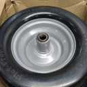 RONPOW 11x6.00-5 Flat Free Lawn Mower Tire and Wheel, 11x6x5 Solid Front Tires for Zero Turn Mower, 400Lbs Load, 3/4", 5/8" and 1/2" Bearings, 5.31"-7.71" Hub for Residential Commercial, 2Pack Gray