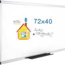 VIZ-PRO Dry Erase Board/Magnetic Whiteboard, 72 x 40 Inches, Large Wall Mounted Board for School Office and Home
