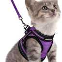 rabbitgoo Cat Harness and Leash Set for Walking Escape Proof, Adjustable Soft Kittens Vest with Reflective Strip for Cats, Comfortable Outdoor Vest, Purple, S