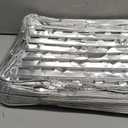 25Pcs Broiler Pans for BBQ Grill, 9.2 x 13.5 Grill Pan Liners with Ribbed Surface, Disposable Aluminum Foil Trays for Oven with Hole
