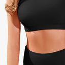 Women's High Waisted Bikini Sets Sporty Two Piece Swimsuit Tummy Control Bathing Suit with Pockets L